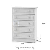 Kinsley White Gloss 3 Drawer Chest from Roseland size