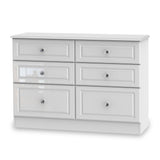 Kinsley White Gloss 6 Drawer Chest from Roseland