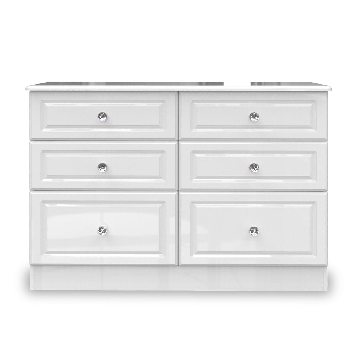 Kinsley White Gloss 6 Drawer Chest from Roseland