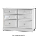 Kinsley White Gloss 6 Drawer Chest from Roseland size