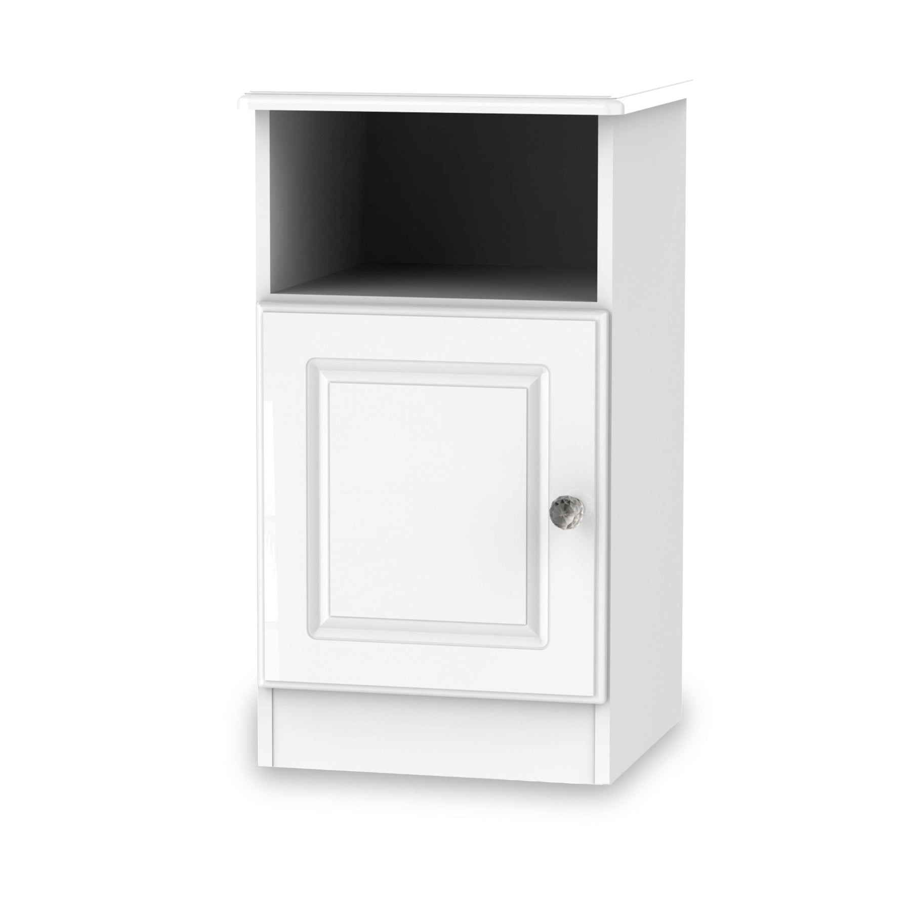 Kinsley White Gloss 1 Door with Open Shelf Cabinet from Roseland
