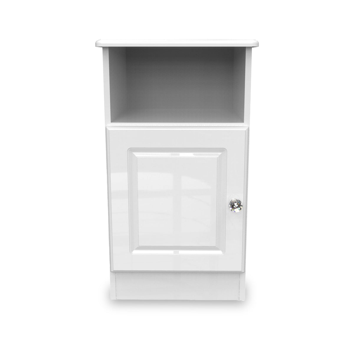 Kinsley White Gloss 1 Door with Open Shelf Cabinet from Roseland