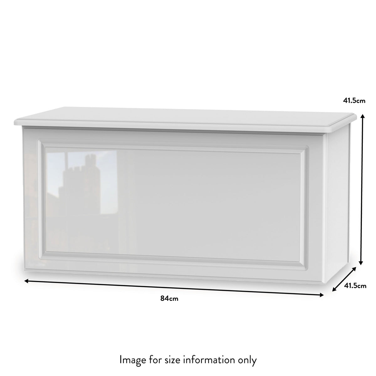 Kinsley White Gloss Blanket Box from Roseland size