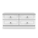 Kinsley White Gloss 4 Drawer Low Storage Unit from Roseland
