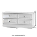 Kinsley White Gloss 4 Drawer Low Storage Unit from Roseland size