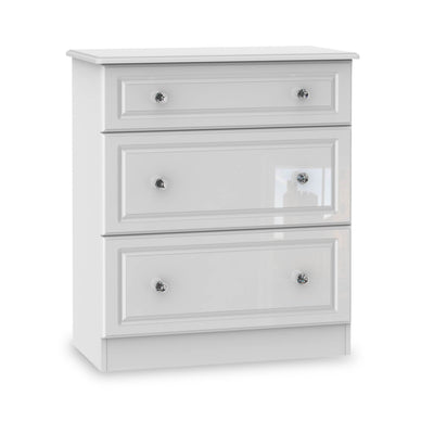 Kinsley White Gloss 3 Drawer Deep Chest