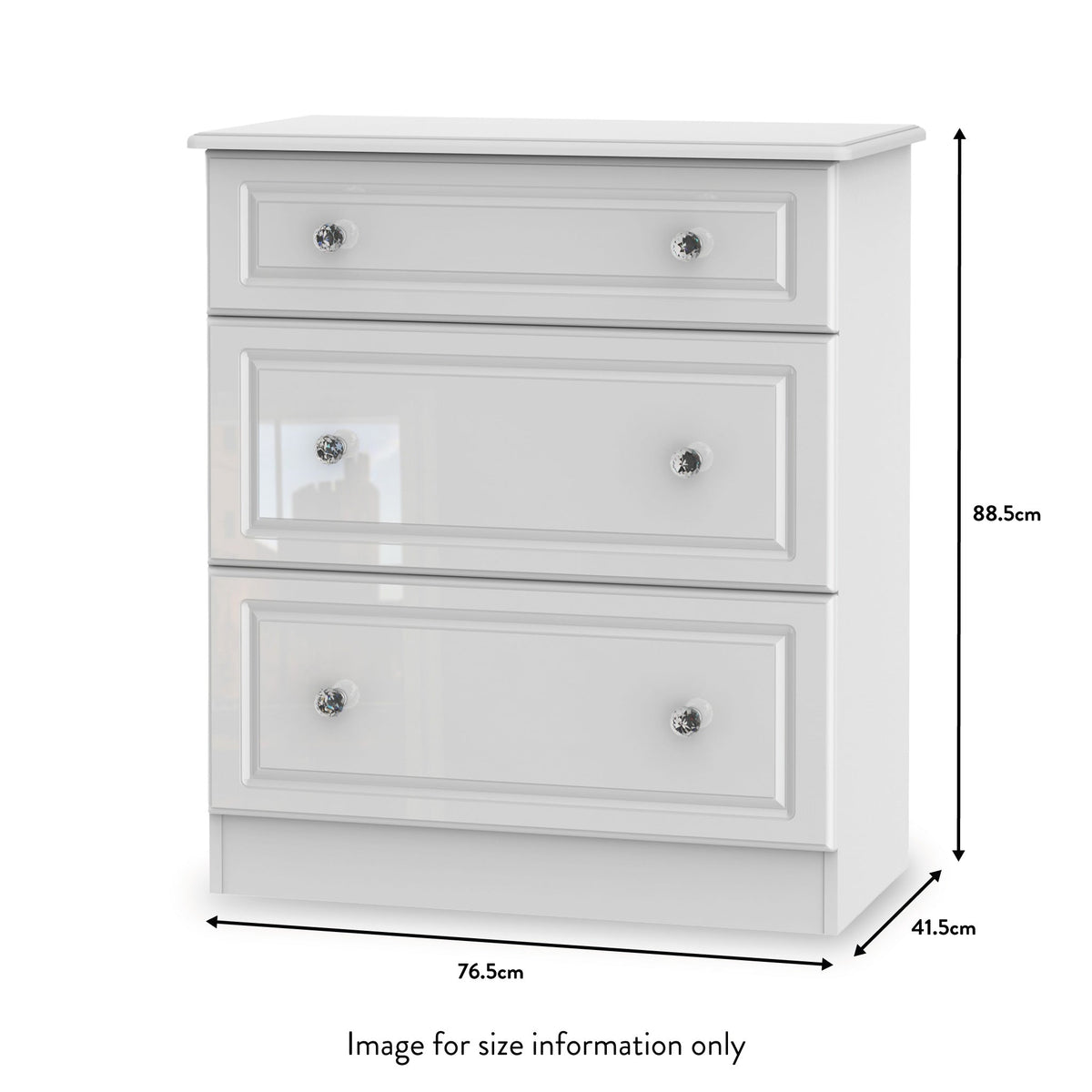 Kinsley White Gloss 4 Piece Bedroom Set from Roseland size