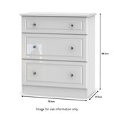 Kinsley White Gloss 4 Piece Bedroom Set from Roseland size