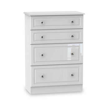 Kinsley White Gloss 4 Drawer Deep Chest