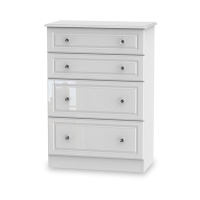 Kinsley White Gloss 4 Drawer Deep Chest