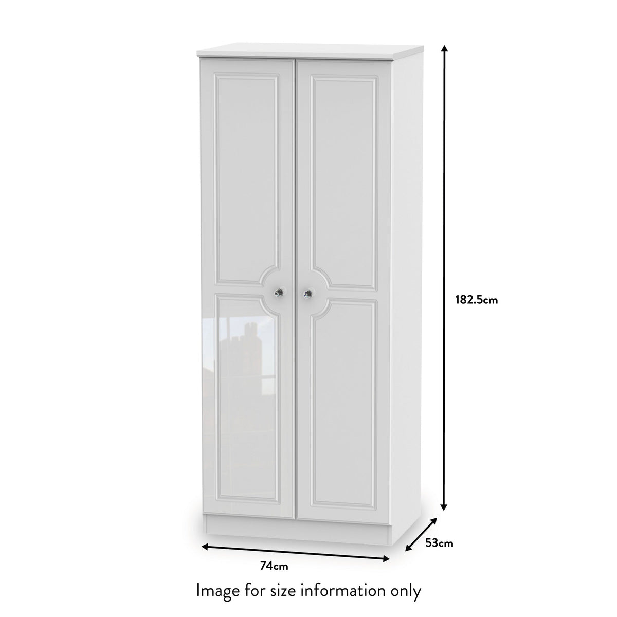 Kinsley White Gloss 3 Piece Bedroom Set from Roseland size