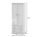 RFBAL061WG Kinsley White Gloss 2 Door 2 Drawer Wardrobe from Roseland size