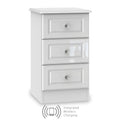 Kinsley White Gloss Wireless Charging 3 Drawer Bedside from Roseland