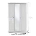 Kinsley White Gloss Triple Wardrobe with Mirror from Roseland size