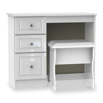 Kinsley White Gloss Dressing Table with Stool
