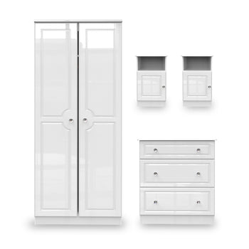 Kinsley White Gloss 4 Piece Bedroom Set