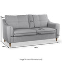 Justin Silver 3 Seater Sofa dimensions
