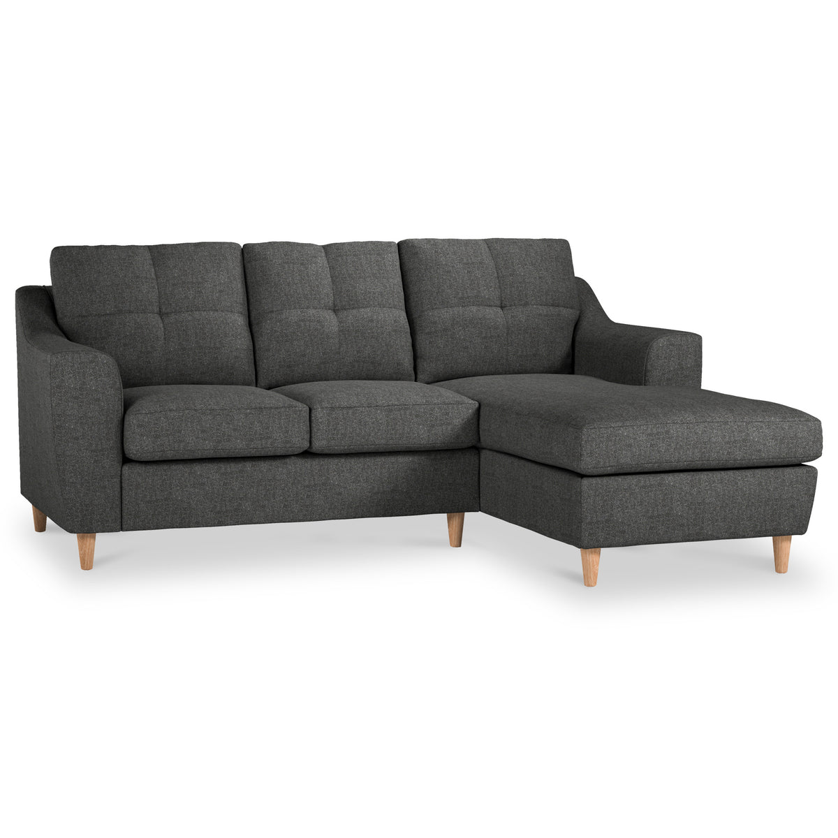 Justin Charcoal right Hand Chaise Sofa from Roseland Furniture