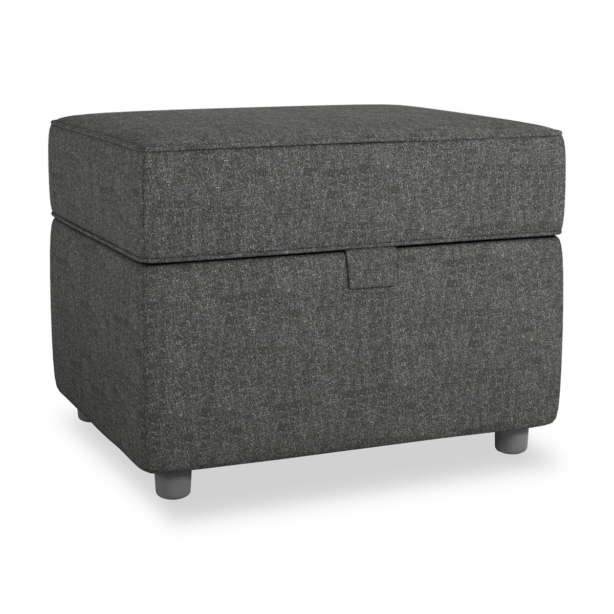 Justin Charcoal Small Storage Footstool from Roseland Furniture