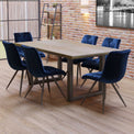 Thelma 1.8m Dining Table with 6 Addison Blue Chairs