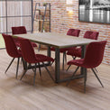 Thelma 1.8m Dining Table with 6 Addison Red Chairs