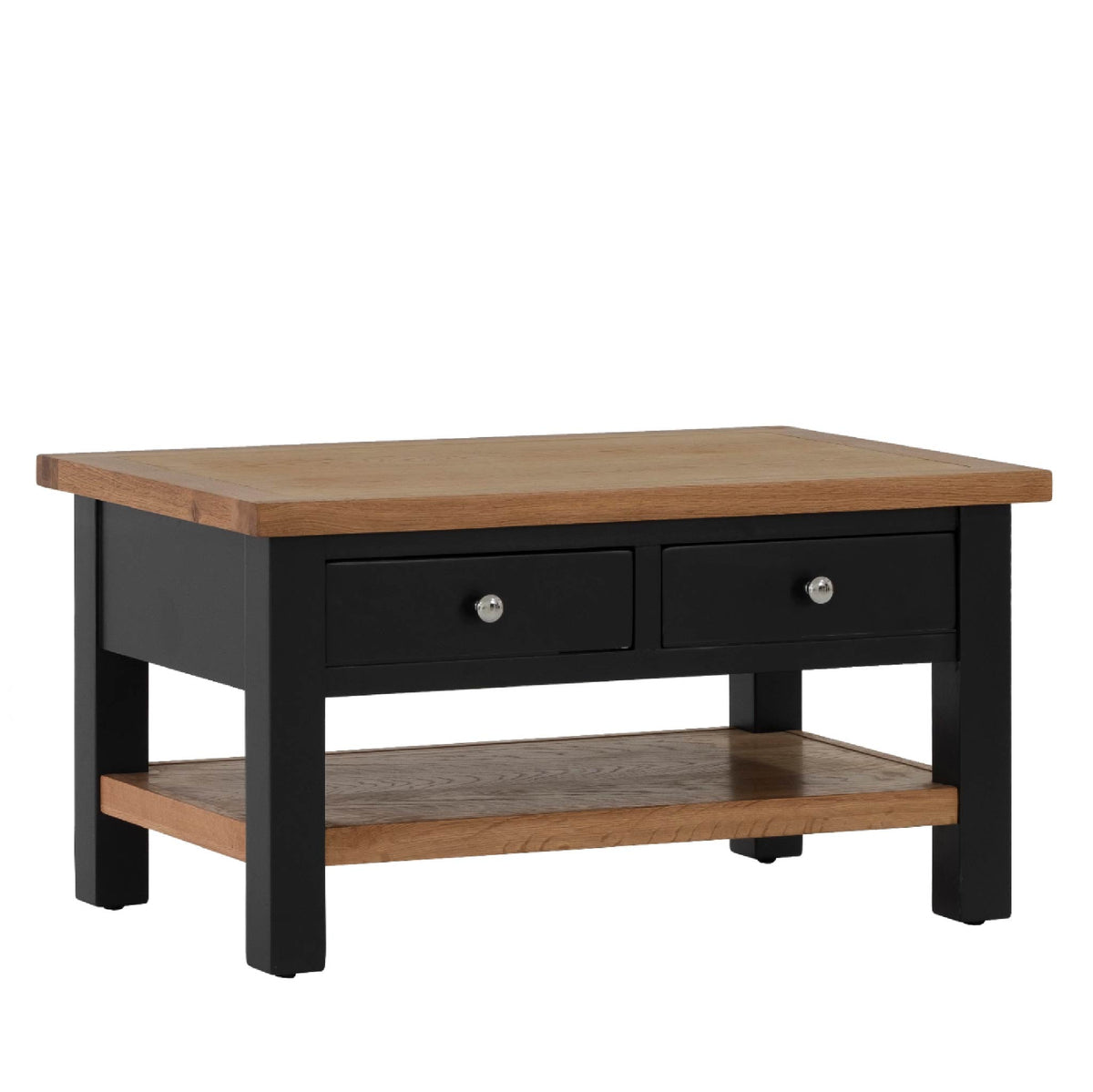 Charlestown Black Coffee Table with 2 Drawers by Roseland Furniture