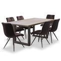 Thelma 1.8m Dining Table with 6 Addison Dark Brown Chairs