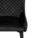 Brooklyn Black Velvet Dining Chair close up
