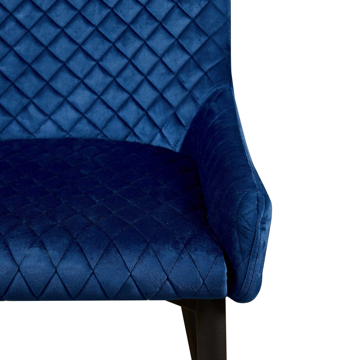 Brooklyn Blue Ink Velvet Dining Chair close up
