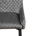 Brooklyn Titanium Grey Velvet Dining Chair close up