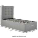 Floss Grey Faux Linen Ottoman Bed Frame dimensions