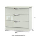 Beckett Cream Gloss 3 Drawer Chest from Roseland