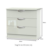 Beckett Cream Gloss 3 Drawer Chest from Roseland