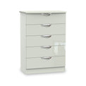 Beckett Cream Gloss 5 Drawer Chest from Roseland