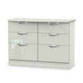 Beckett Cream Gloss 6 Drawer Wide Chest from Roseland