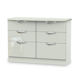 Beckett Cream Gloss 6 Drawer Wide Chest from Roseland