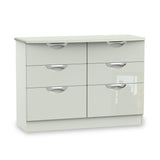 Beckett Cream Gloss 6 Drawer Wide Chest from Roseland