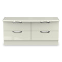 Beckett Cream Gloss 4 Drawer Low Storage Unit from Roseland