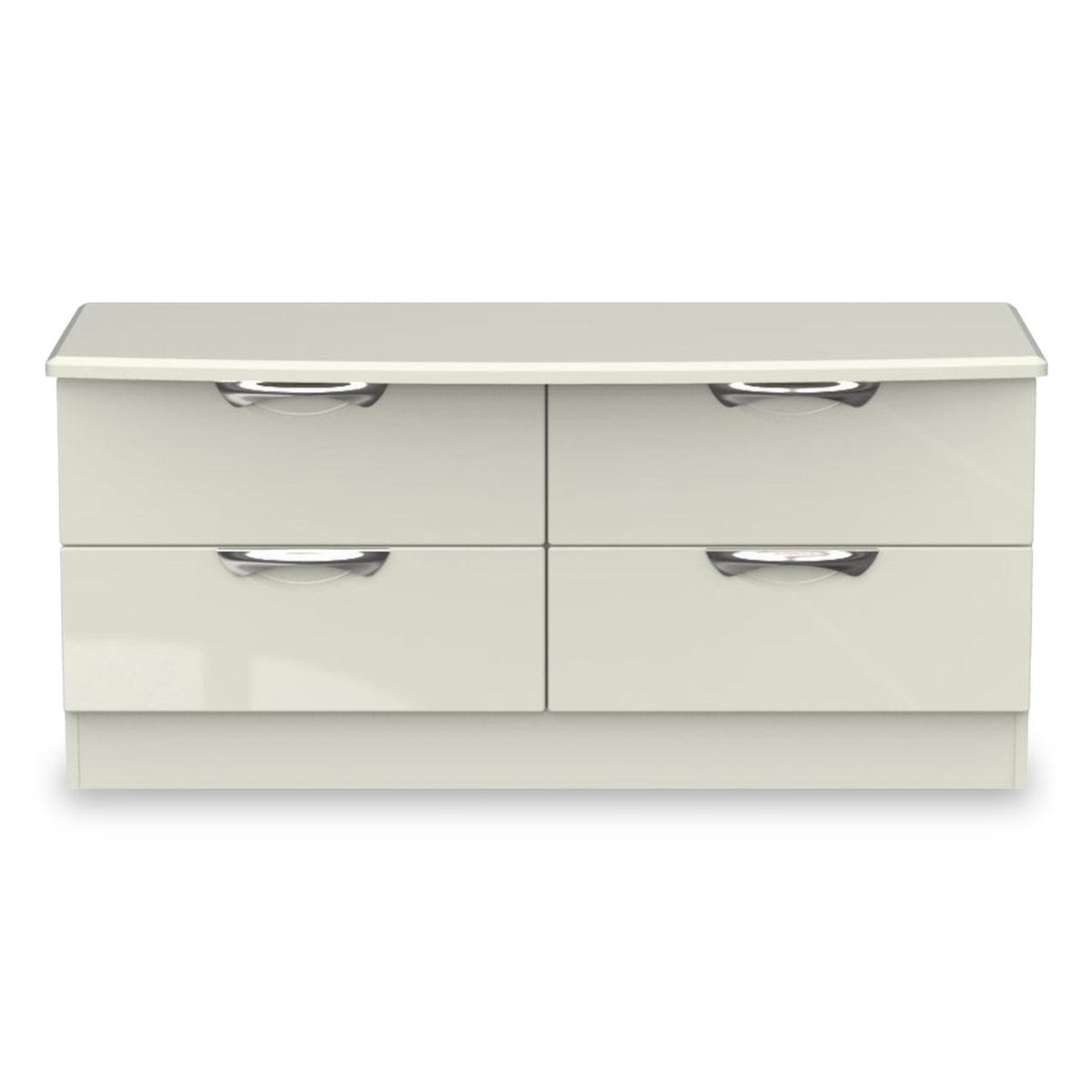 Beckett Cream Gloss 4 Drawer Low Storage Unit from Roseland