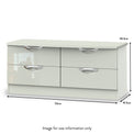 Beckett Cream Gloss 4 Drawer Low Storage Unit from Roseland size