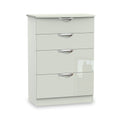 Beckett Cream Gloss 4 Drawer Deep Chest from Roseland