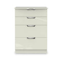 Beckett Cream Gloss 4 Drawer Deep Chest from Roseland