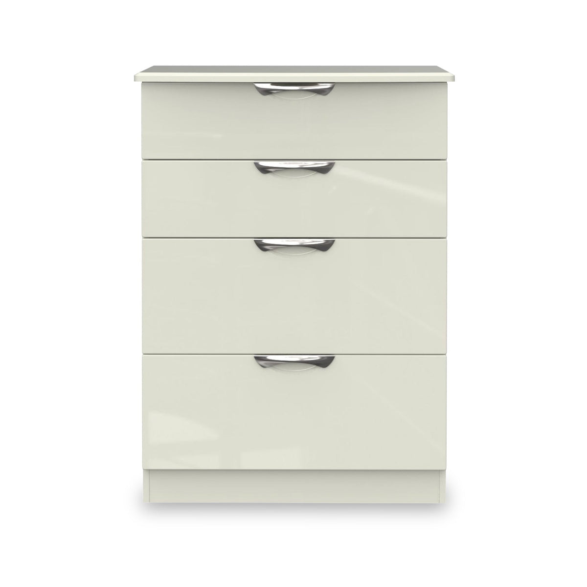 Beckett Cream Gloss 4 Drawer Deep Chest from Roseland