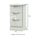 Beckett Cream Gloss Wireless Charging 2 Drawer Cabinet from Roseland size