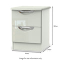Beckett Cream Gloss Wireless Charging 3 Drawer Bedside from Roseland size