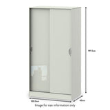 Beckett Cream Gloss Sliding Wardrobe from Roseland size
