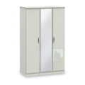 Beckett Cream Gloss Triple Mirror Wardrobe from Roseland