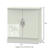 Beckett Cream Gloss 2 Door TV Unit from Roseland size