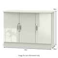 Beckett Cream Gloss 3 Door Sideboard from Roseland size