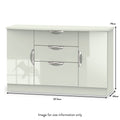 Beckett Cream Gloss 2 Door 3 Drawer Sideboard from Roseland size